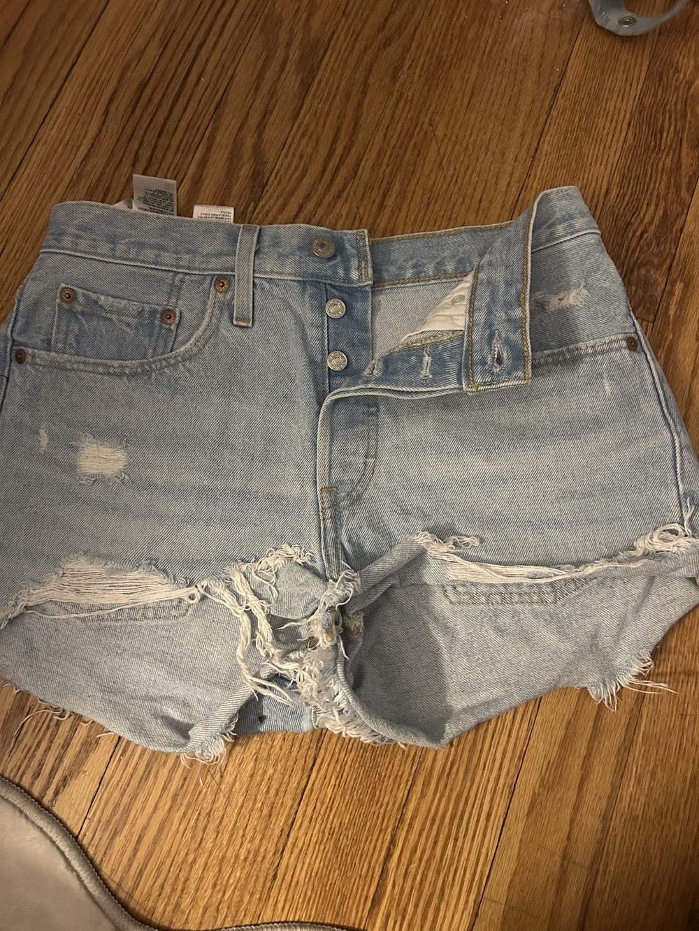 Levi's Light Blue Distressed Jean Shorts